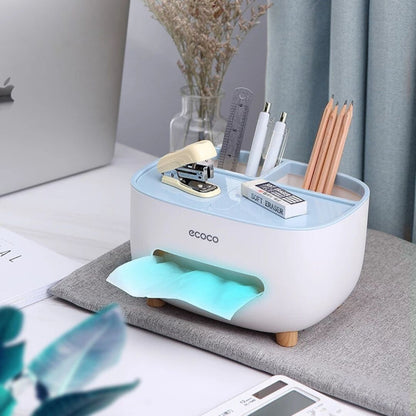 Multi-Functional 4-in-1 Tissue Box Organizer