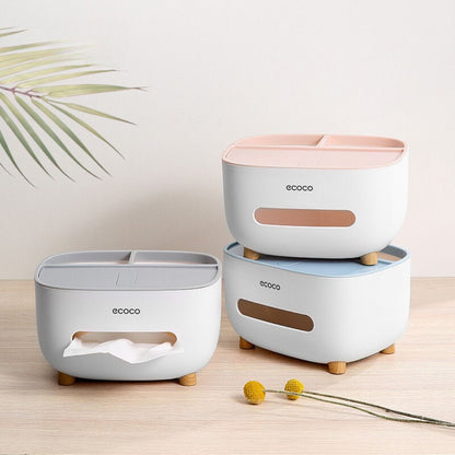 Multi-Functional 4-in-1 Tissue Box Organizer