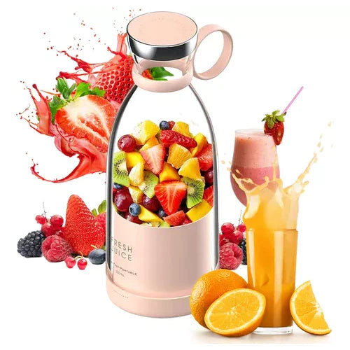 Portable Compact Smoothie Blender with Fruit Container and Drinking Cap