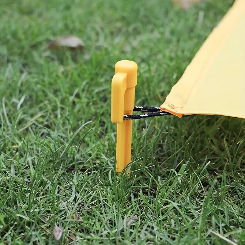 Durable Plastic Tent Pegs with Hooks - Heavy-Duty Pegs for Tarps and Camping