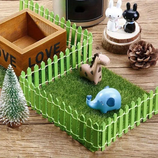Small Wooden Garden Fence – Colorful Decorative Accent for Fairy Gardens and Dioramas