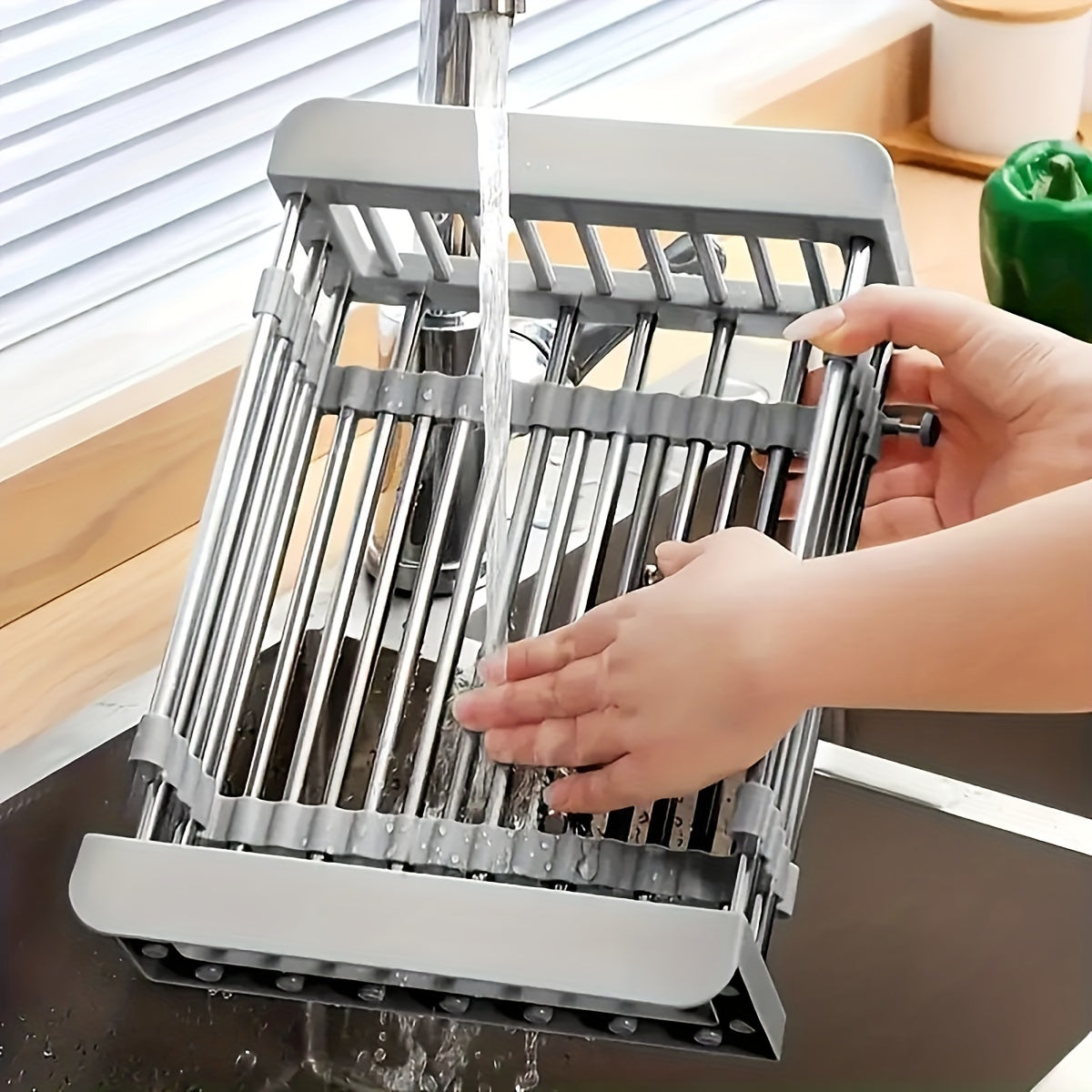 Adjustable Sink Dish Draining Rack – Space-Saving Kitchen Organizer for Crockery and Vegetables
