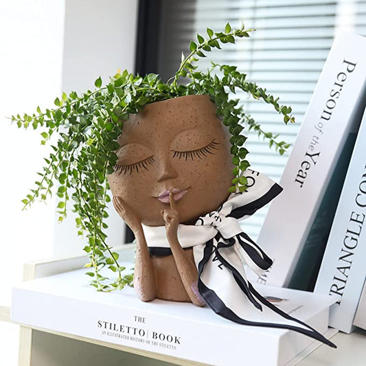 Creative Decorative Flower Pot with Face – Unique Plant Pot for Houseplants and Succulents