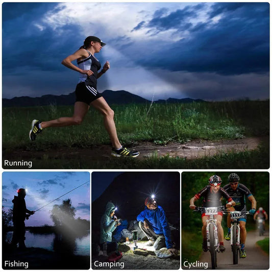 Durable Waterproof LED Headlamp With Zoom & Rechargeable Battery