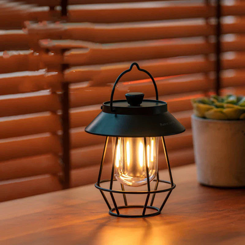 Retro LED Camping Lantern – Portable Light for Indoor and Outdoor Use