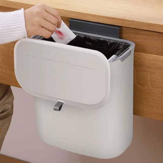 Compact Wall-Mounted Waste Bin – Swiveling Trash Bin for Kitchen, Bathroom, and Office Use