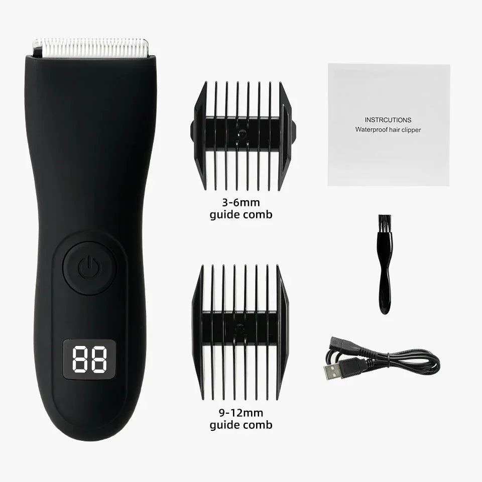 Rechargeable Body Hair Trimmer for Men & Women with Bikini Line Attachment