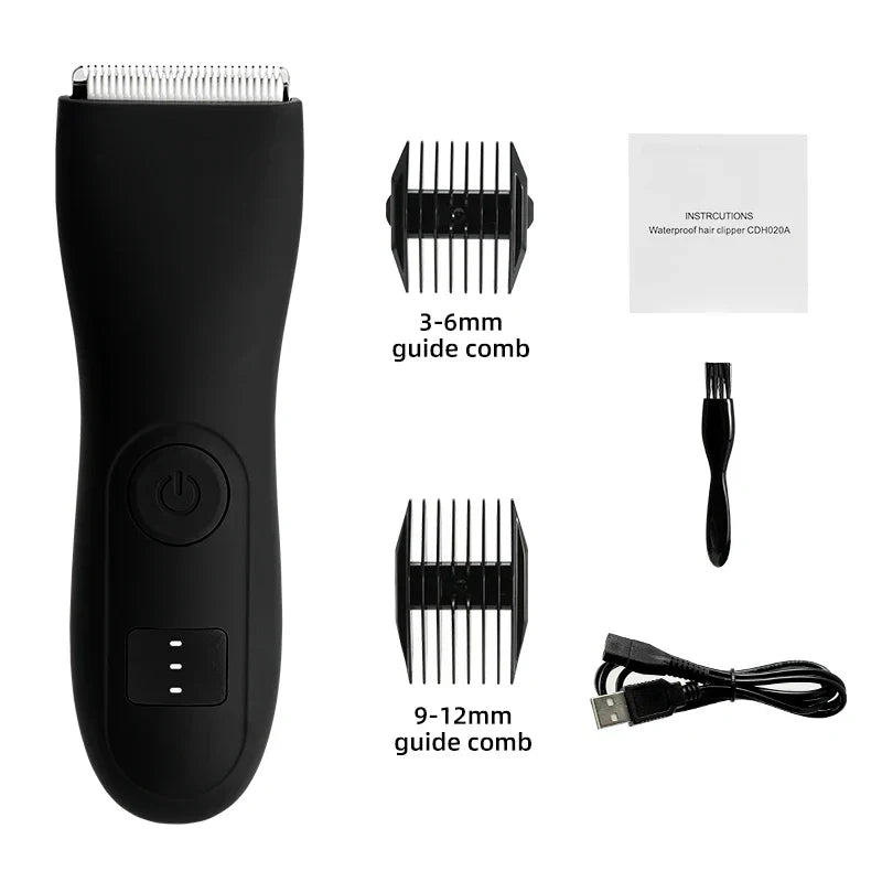 Rechargeable Body Hair Trimmer for Men & Women with Bikini Line Attachment