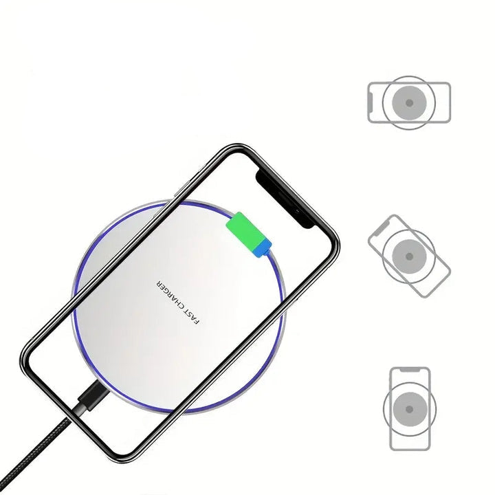 30W Wireless Fast Charging Pad – Qi Induction Charger for iPhone & Android