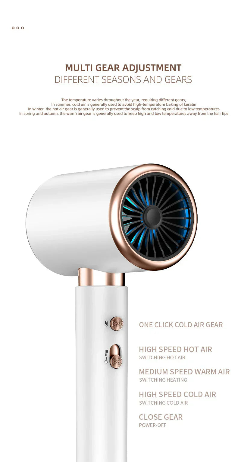 Professional 2400W Ionic Hair Dryer With Hot & Cold Air Function