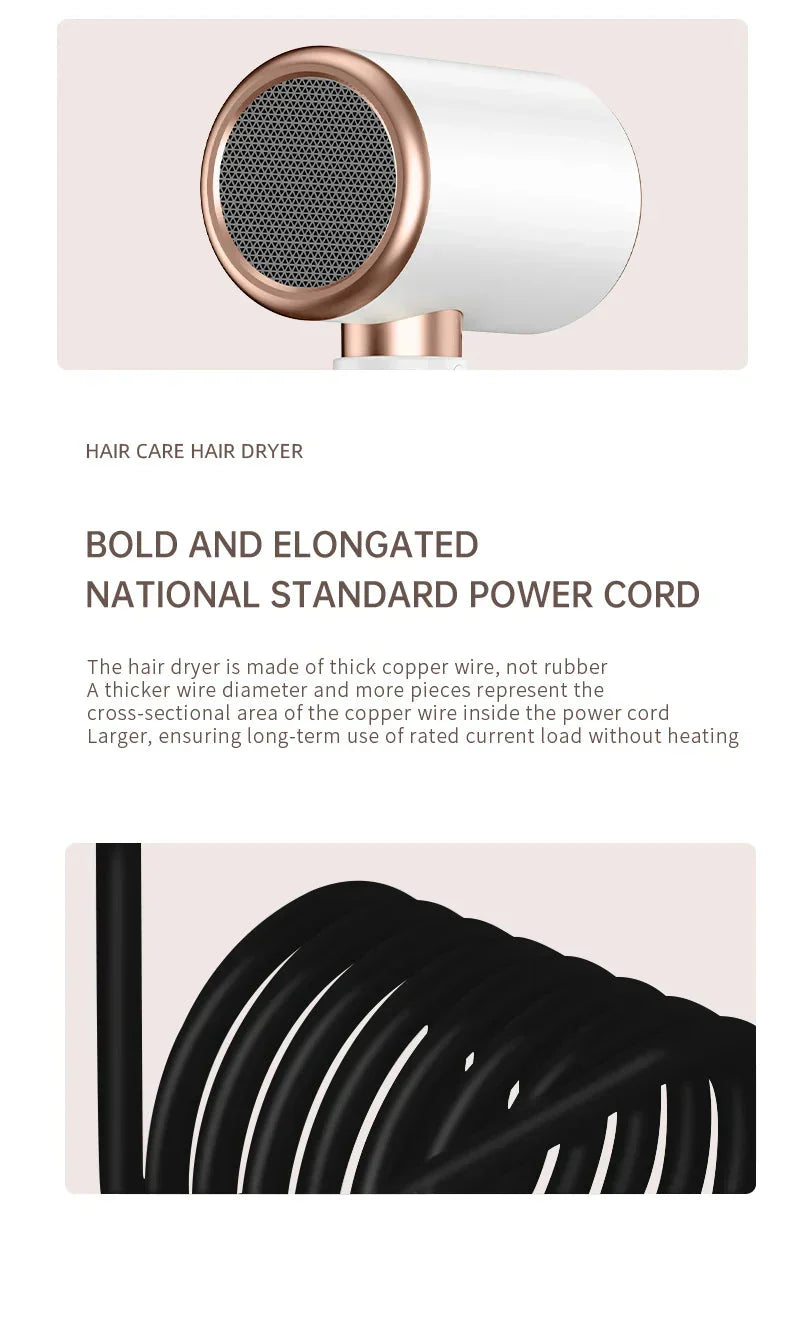 Professional 2400W Ionic Hair Dryer With Hot & Cold Air Function