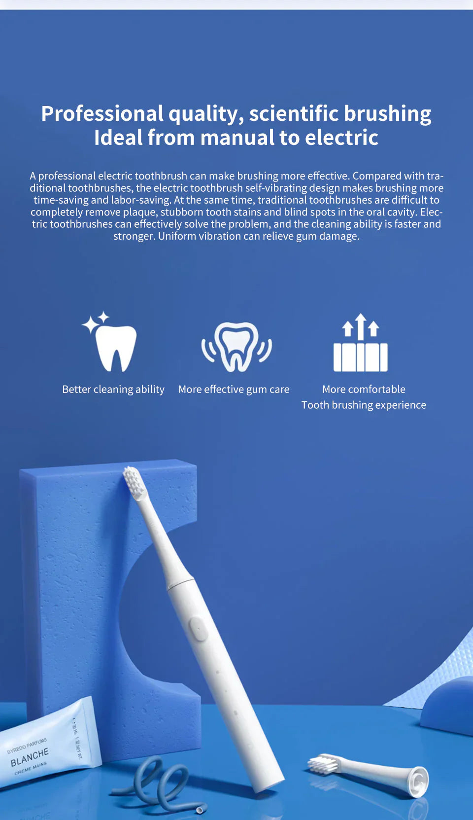 Rechargeable Waterproof Sonic Toothbrush With USB Charging