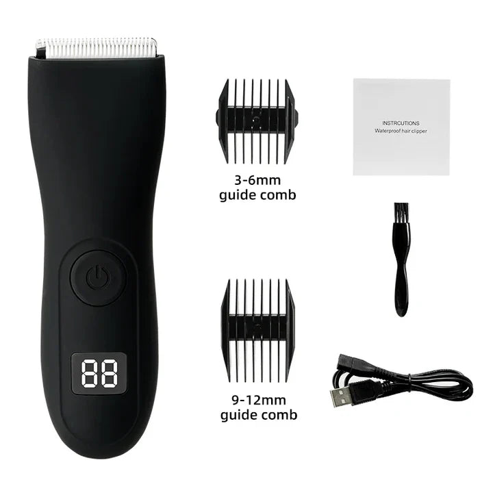 Rechargeable Body Hair Trimmer for Men & Women with Bikini Line Attachment