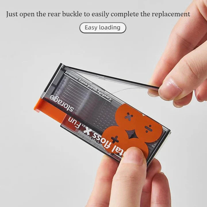 Portable Dental Floss Dispenser with 10 Automatic Floss Sticks