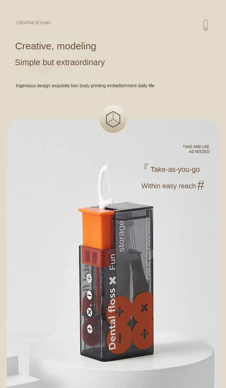 Portable Dental Floss Dispenser with 10 Automatic Floss Sticks