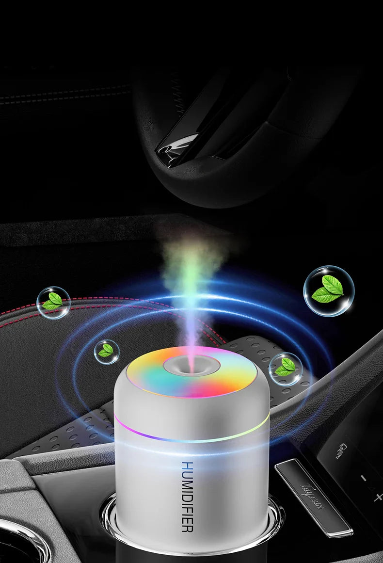 USB-Powered Compact Humidifier with Aromatherapy for Car and Bedroom