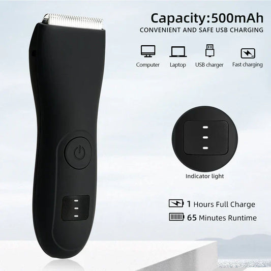 Rechargeable Body Hair Trimmer for Men & Women with Bikini Line Attachment