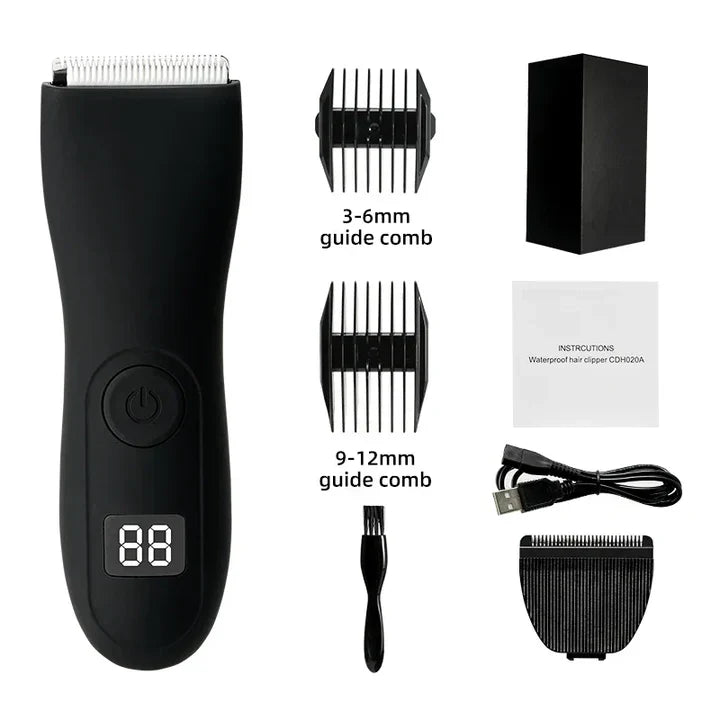 Rechargeable Body Hair Trimmer for Men & Women with Bikini Line Attachment