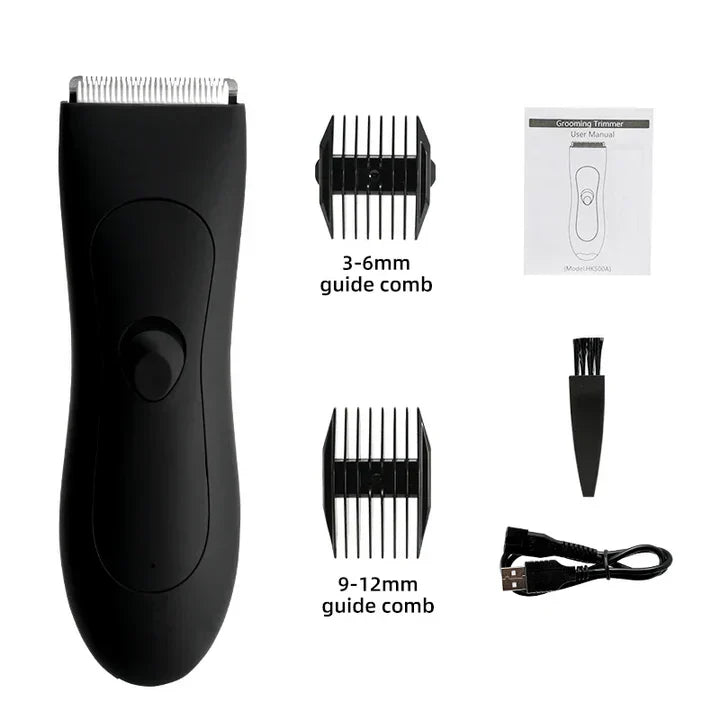 Rechargeable Body Hair Trimmer for Men & Women with Bikini Line Attachment