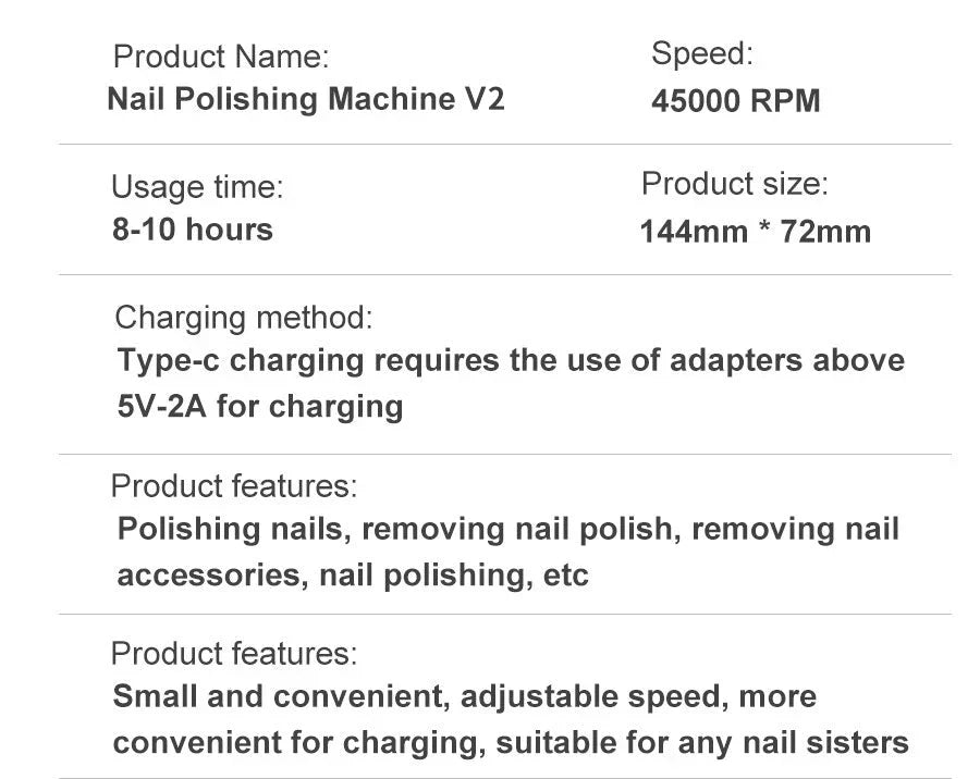 High-Speed 45000rpm Cordless Electric Nail Drill with Quiet Operation for Professional Manicures