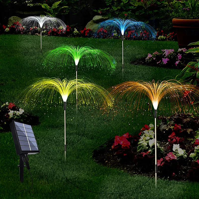 Color-Changing Solar Garden Light - LED Firework Design for Patio and Lawn