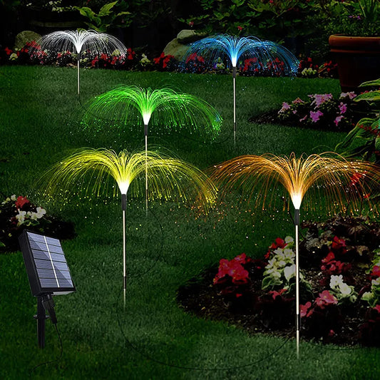 Color-Changing Solar Garden Light - LED Firework Design for Patio and Lawn