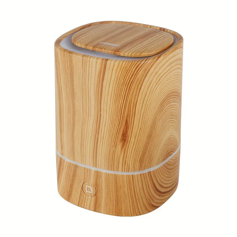 Wooden Look Ultrasonic Humidifier – Silent Aroma Diffuser with LED Lights & Auto-Off Feature