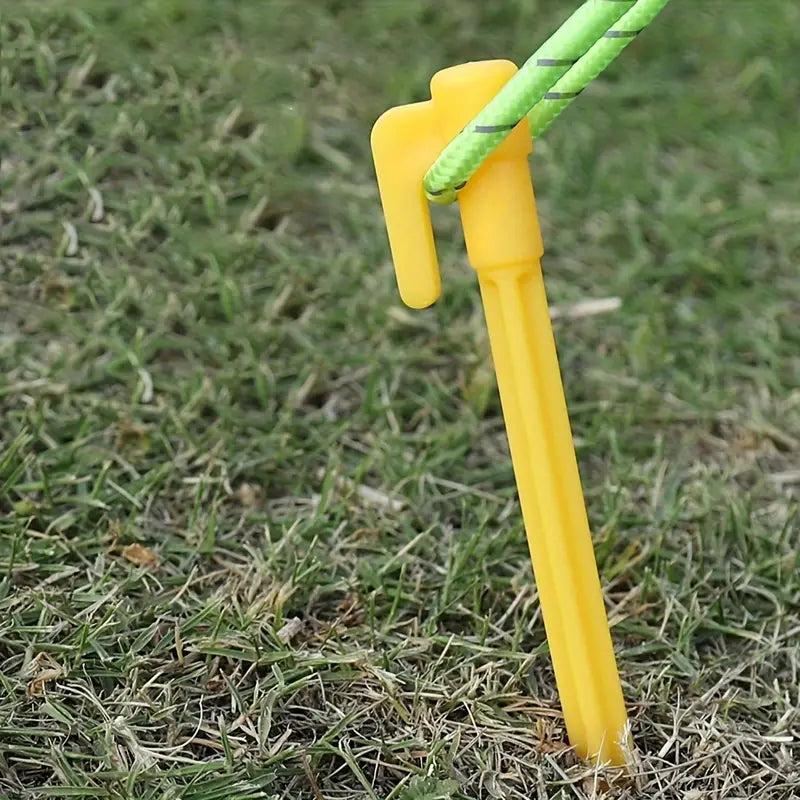 Durable Plastic Tent Pegs with Hooks - Heavy-Duty Pegs for Tarps and Camping