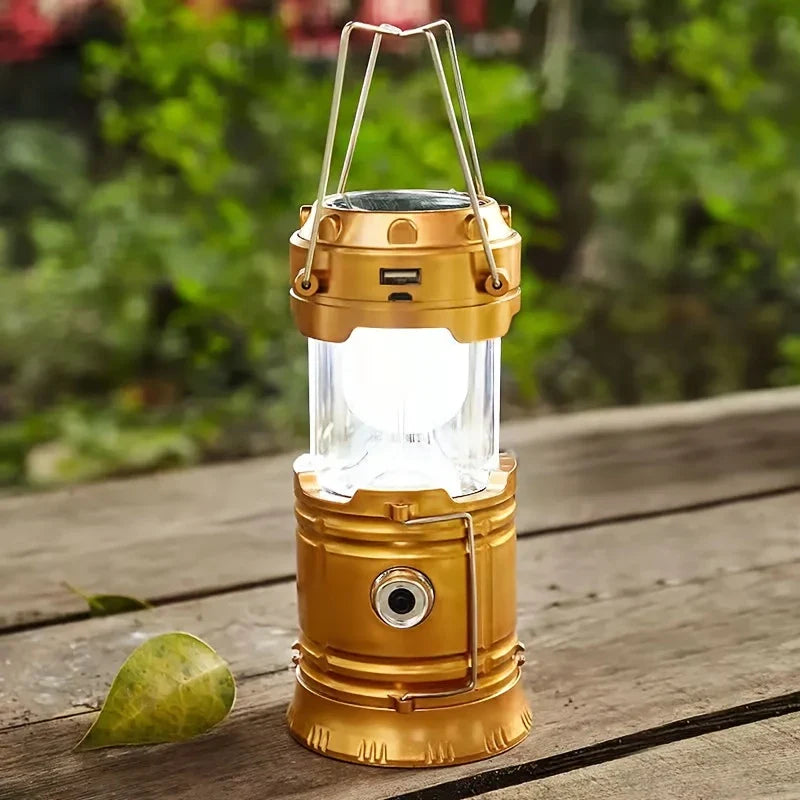 Solar-Powered Camping Lantern with USB Charging – Portable LED Light for Outdoor Adventures and Emergencies