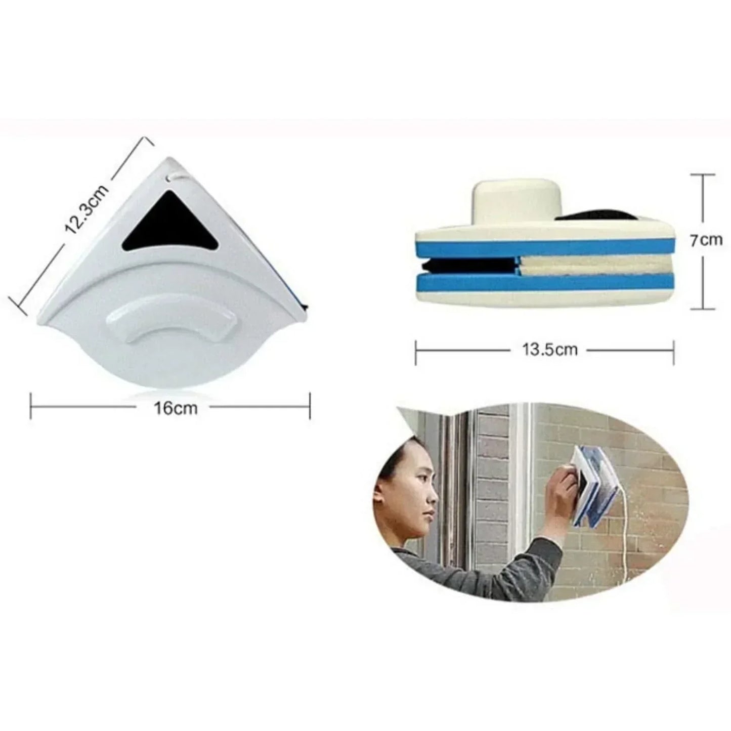 Dual-Sided Magnetic Window Cleaner for Easy Glass Cleaning (3-8mm)