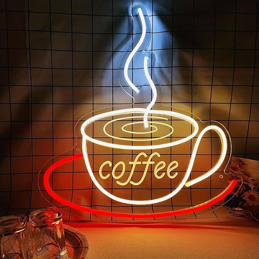 LED Neon Coffee Cup Lamp – Unique Wall Light