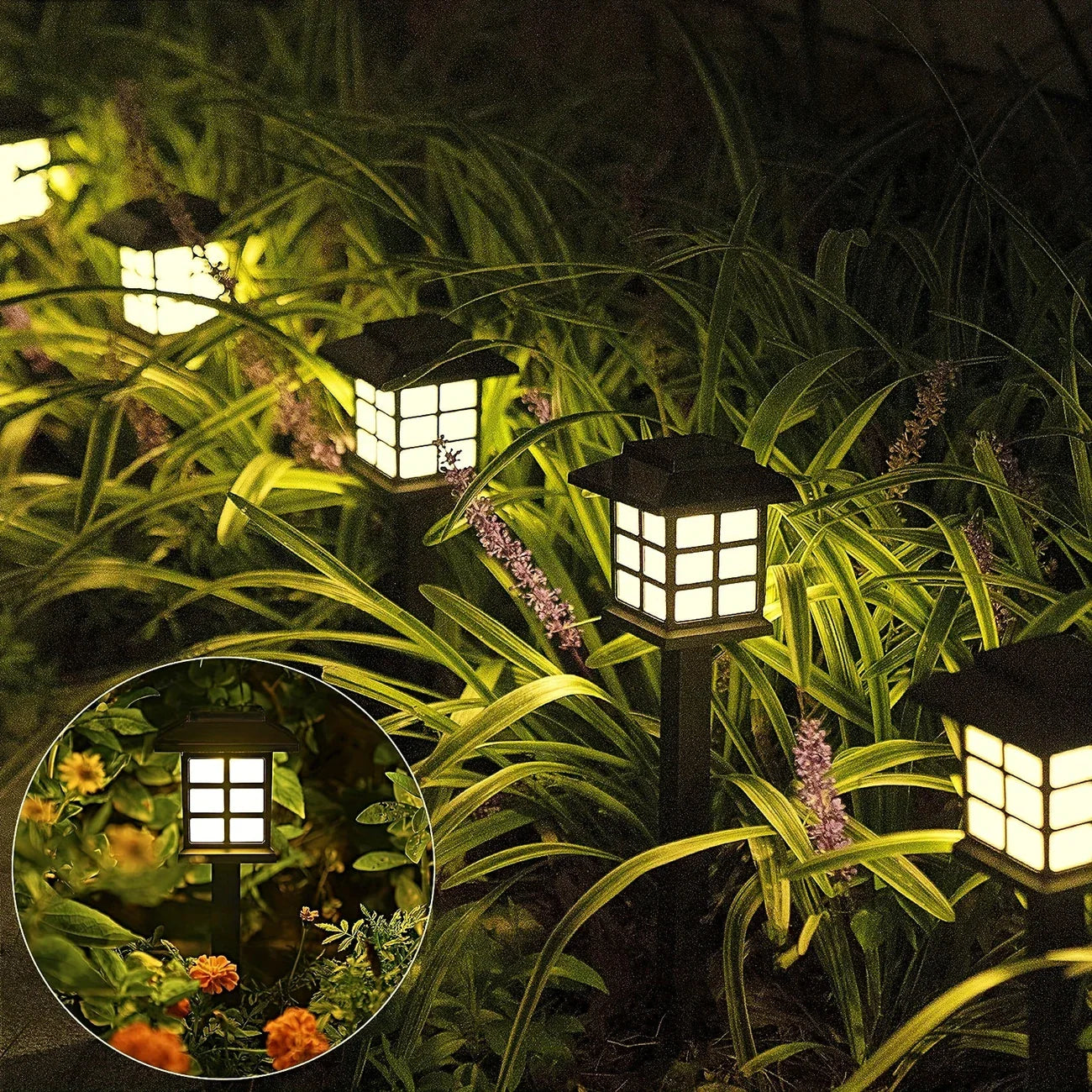 LED Solar Lantern Path Lights – Waterproof Outdoor Garden Lighting for Walkways