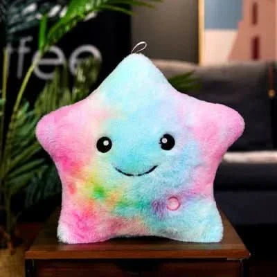 LED Luminous Star Pillow – Soft Fabric Cushion with Color Changing Lights and Adorable Design
