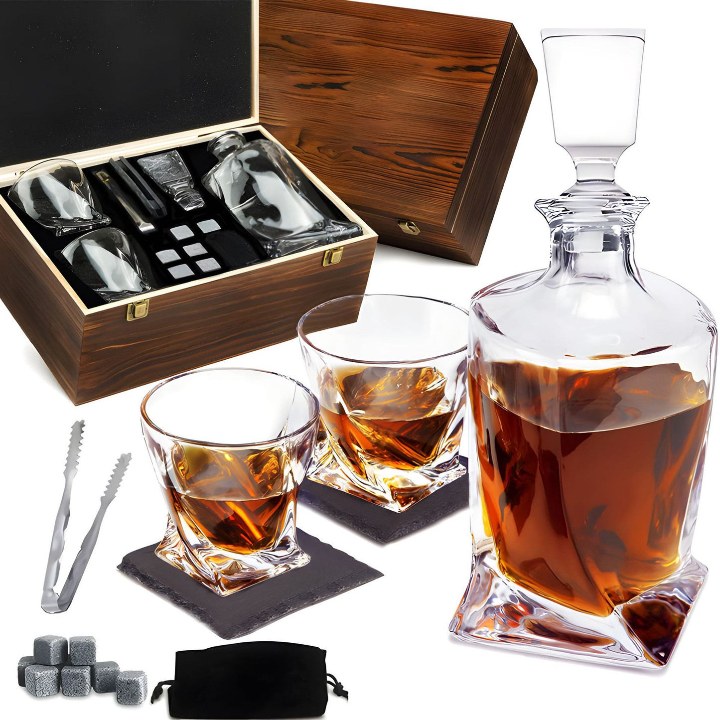 Premium Crystal Whiskey Set With Decanter And Tumblers
