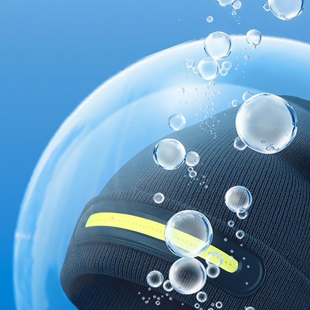 Warm Hat with Integrated Bluetooth Headphones and LED light strip