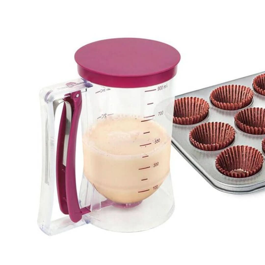 Precision Batter Dispenser with Measuring Scale and Easy-Pour Spout for Pancakes, Muffins, and Cakes