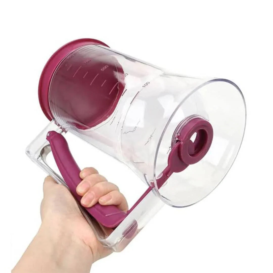 Precision Batter Dispenser with Measuring Scale and Easy-Pour Spout for Pancakes, Muffins, and Cakes