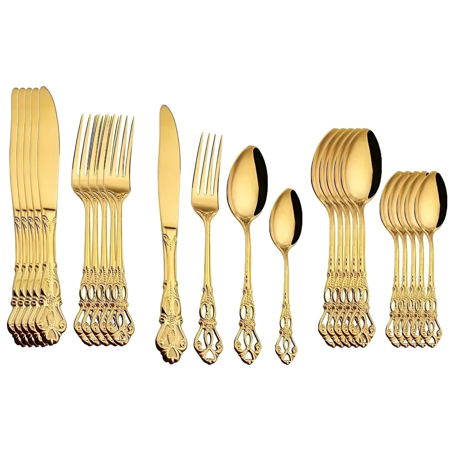 24-Piece Gold Flatware Set – Elegant Cutlery for Luxurious Dining