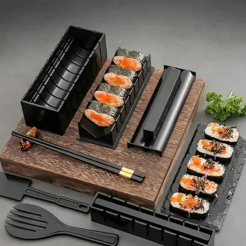 Sushi Rolling and Cutting Set - Practical Sushi Kit with Stencils and Accessories