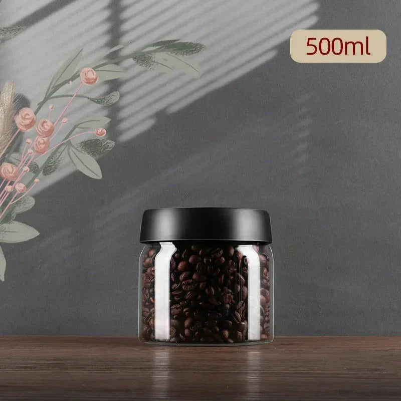 Airtight Glass Coffee Bean Storage Jar with Flavor-Saving Lid for Maximum Freshness