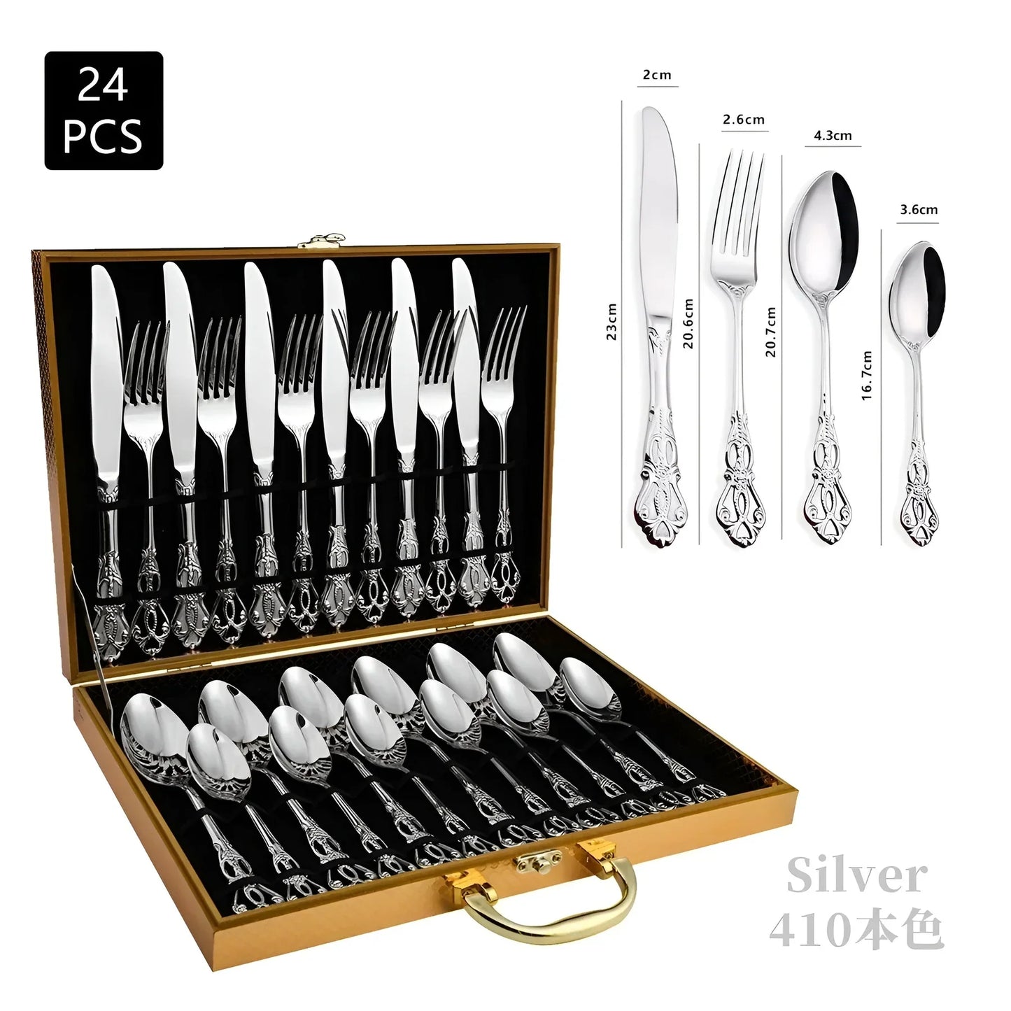 24-Piece Gold Flatware Set – Elegant Cutlery for Luxurious Dining