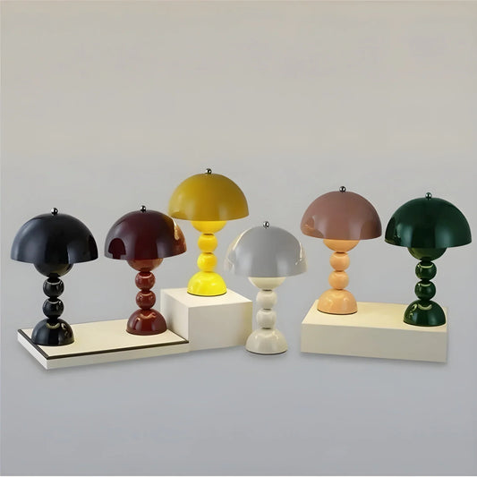 Modern Geometric Table Lamp - Stylish Scandinavian Design with Colorful Base