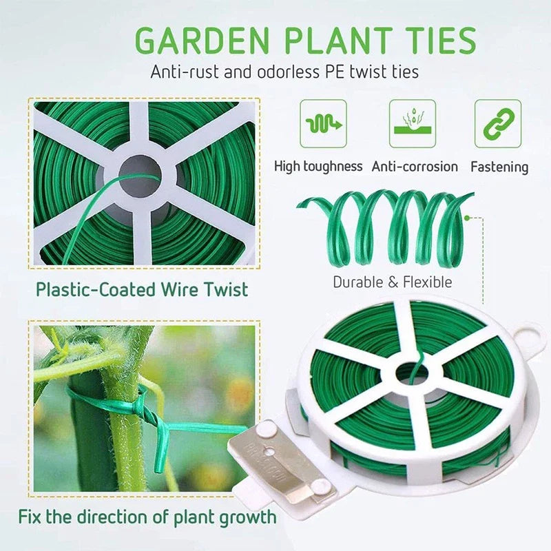 Plant Support Twist Tie Roll – 50m Garden Wire for Securing and Training Plants