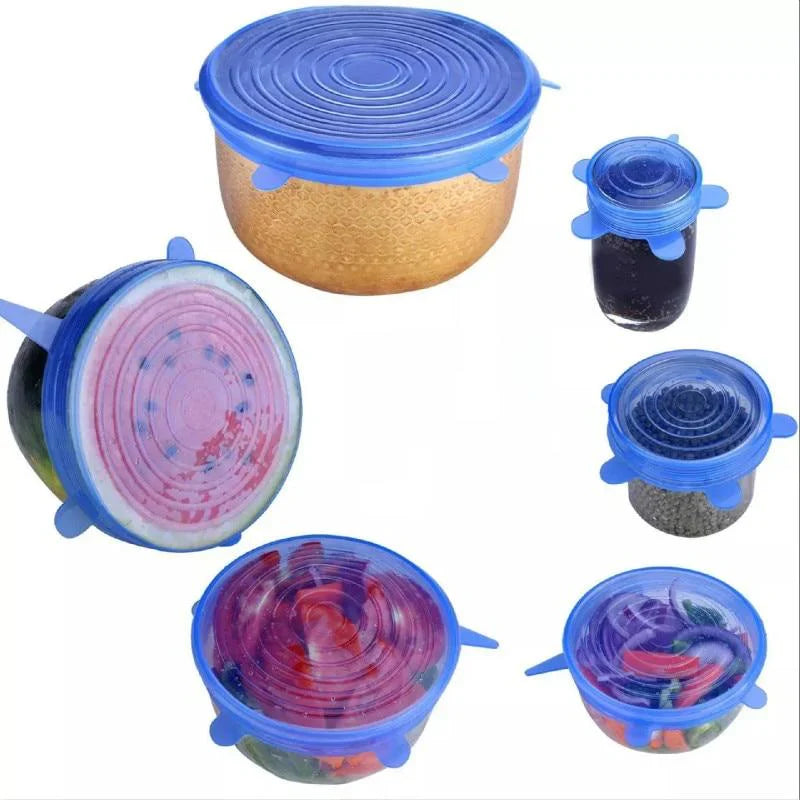 StretchFit Silicone Lids – 6-Pack Reusable Covers
