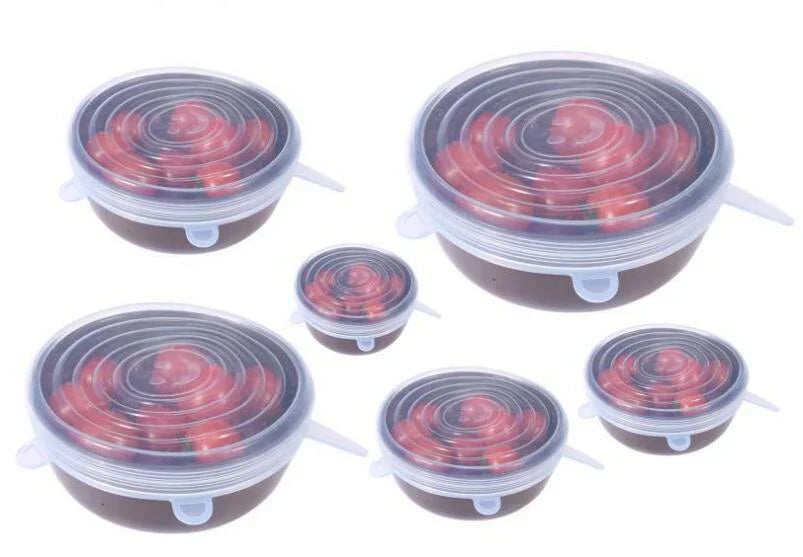 StretchFit Silicone Lids – 6-Pack Reusable Covers