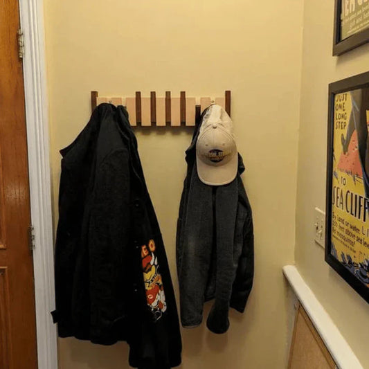 Elegant Wooden Piano Key Hook Rack