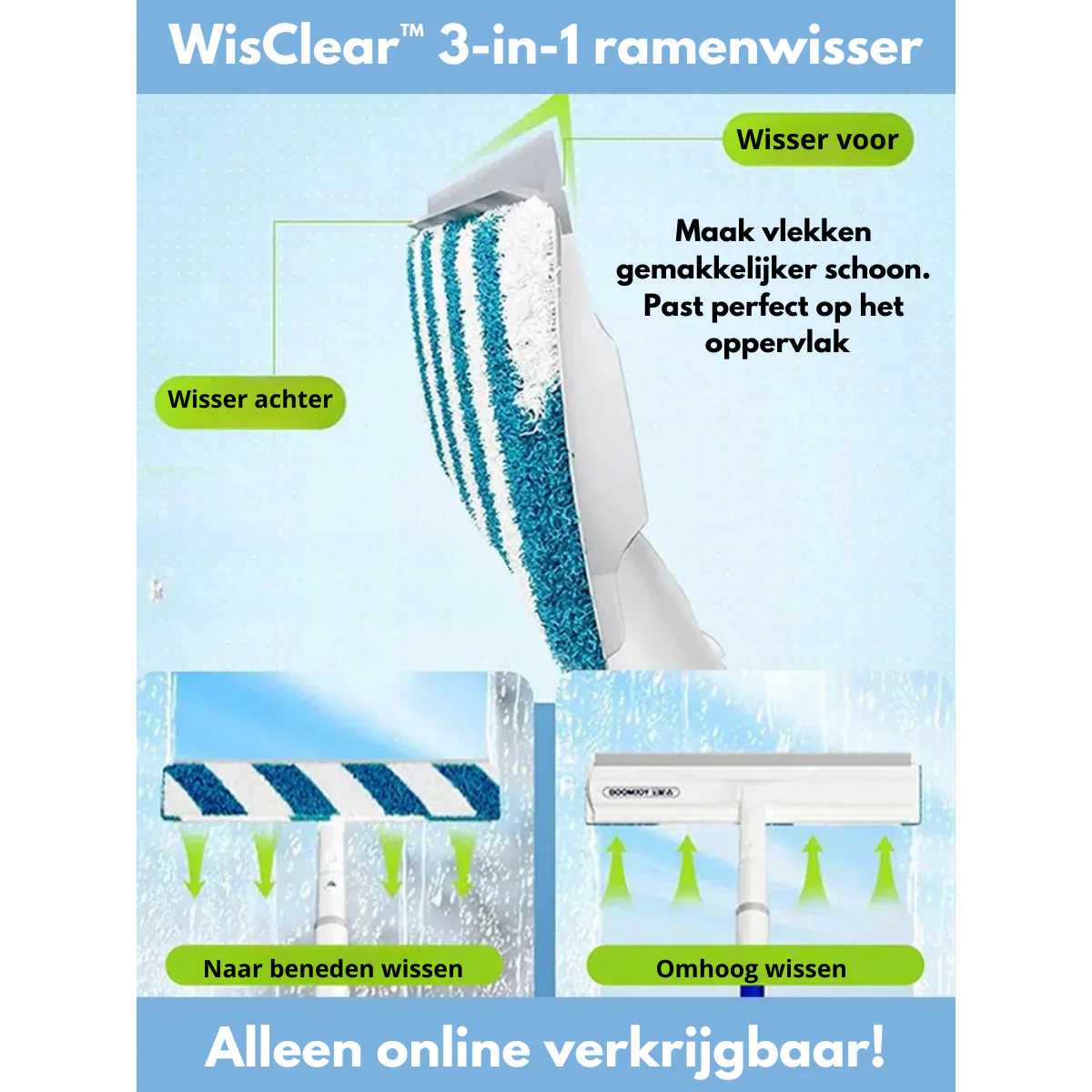 3-in-1 Window Wiper with Spray and Wipe Function – Multi-Functional Cleaning Tool