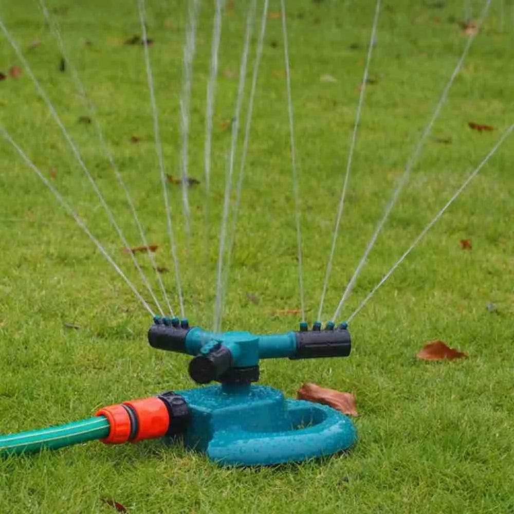 360° Rotating Garden Sprinkler – Adjustable Lawn Irrigation System for Efficient Watering