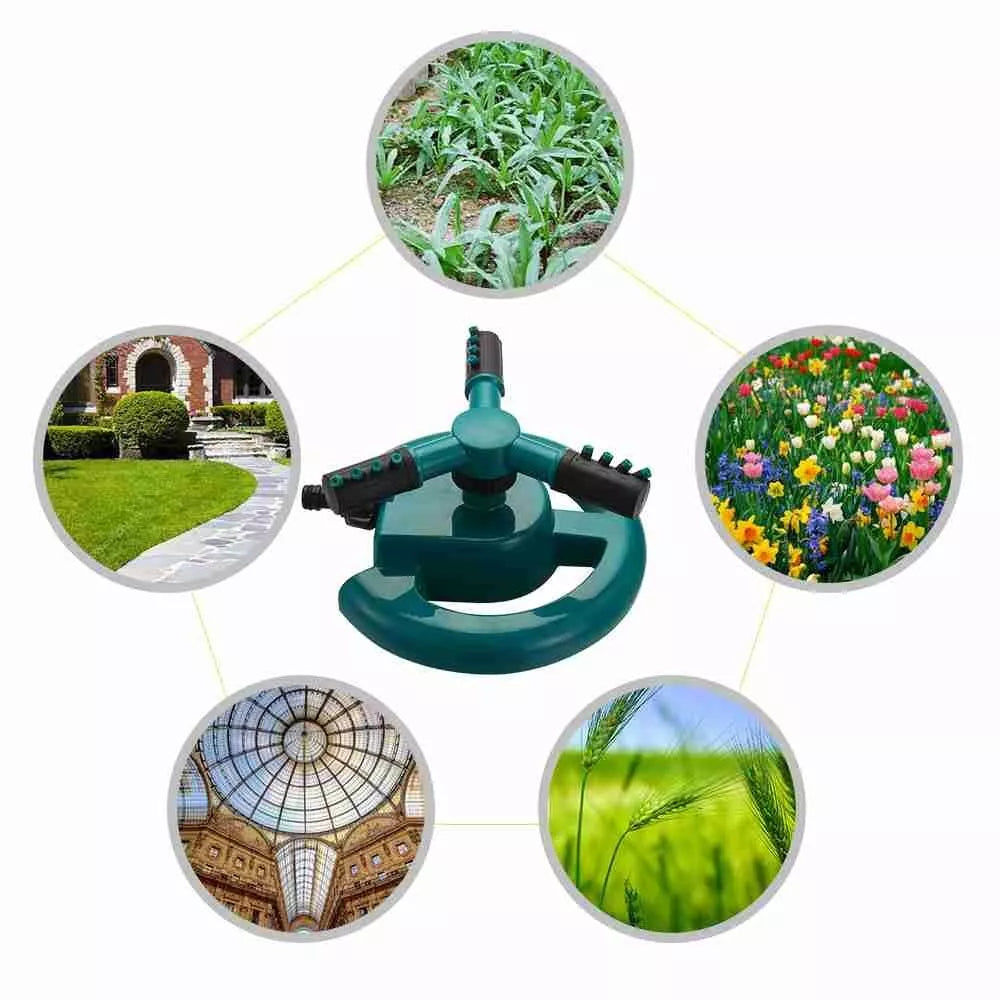 360° Rotating Garden Sprinkler – Adjustable Lawn Irrigation System for Efficient Watering
