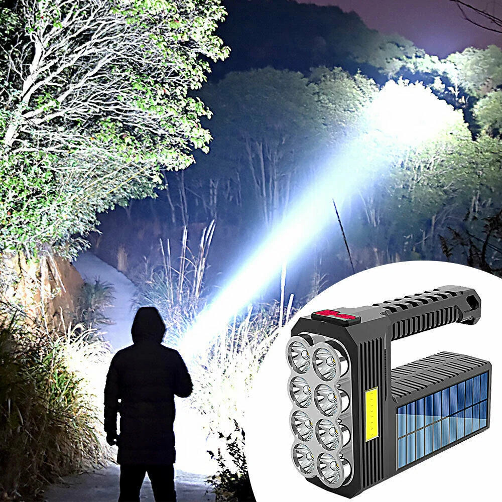 Solar Led Torch - Waterproof , Powerful Hand Torch with Lithium Battery